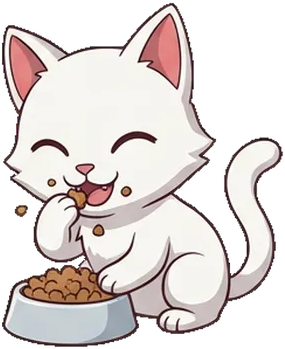 TokenTails cat eating dry food