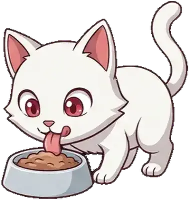 TokenTails cat eating wet food