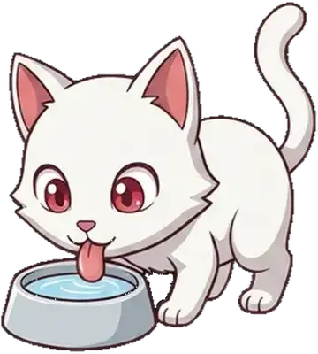 TokenTails cat drinking water